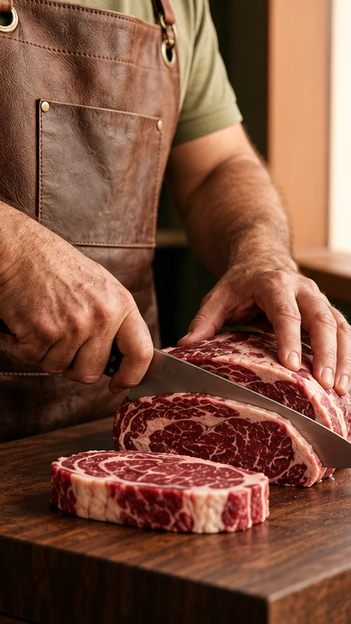 Do corte ao prato: preparo de carne, embalagem e churrasco.